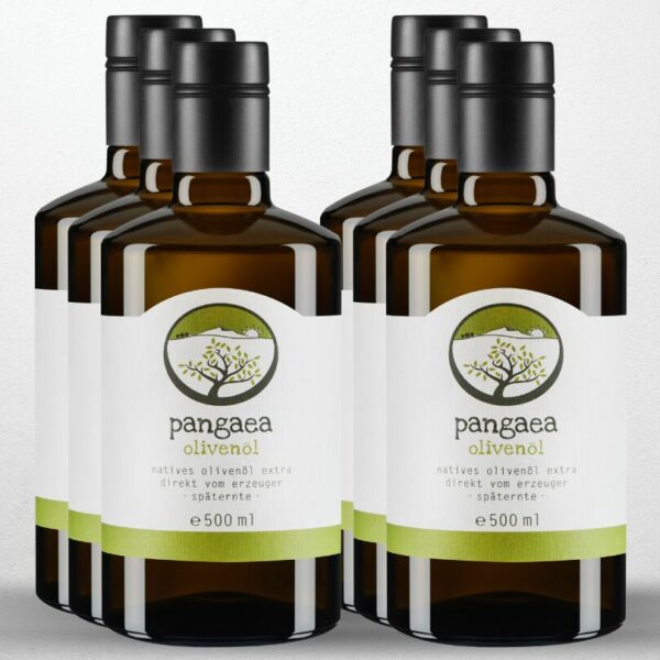 6 Flaschen Pangaea extra natives Olivenöl