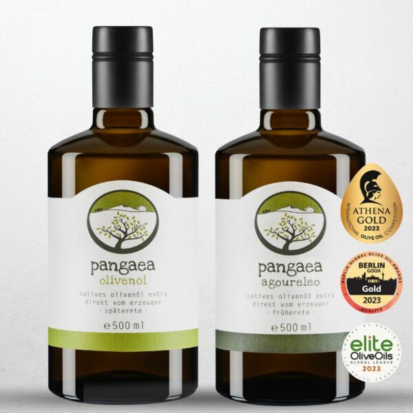pangaea extra natives Olivenöl und Agoureleo im Doppelpack