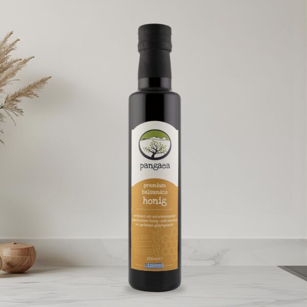 Pangaea Balsamico mit Honig in edler Flasche – 5 Jahre gereift in Griechenland