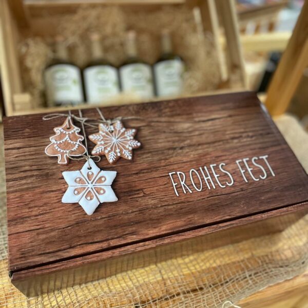 Olivenöl im Geschenkkarton "Frohes Fest"