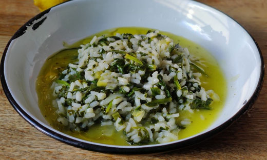 pangaea olivenoel spanakorizo griechischer spinat risotto