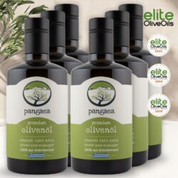 6x extra natives Olivenöl aus Griechenland, in 500ml dunkle Glasflaschen mit speziellem Verschluss und Ausgießer