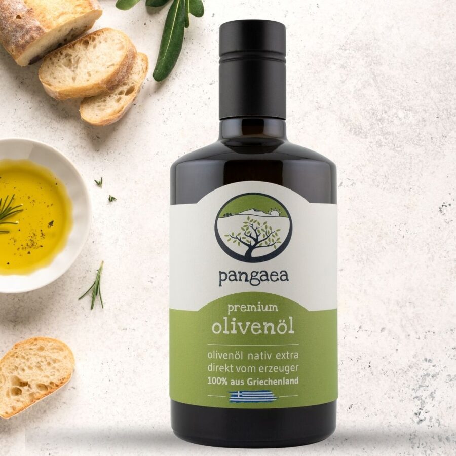 Pangaea Premium Olivenöl nativ extra – 500 ml Flasche direkt vom Erzeuger aus Griechenland