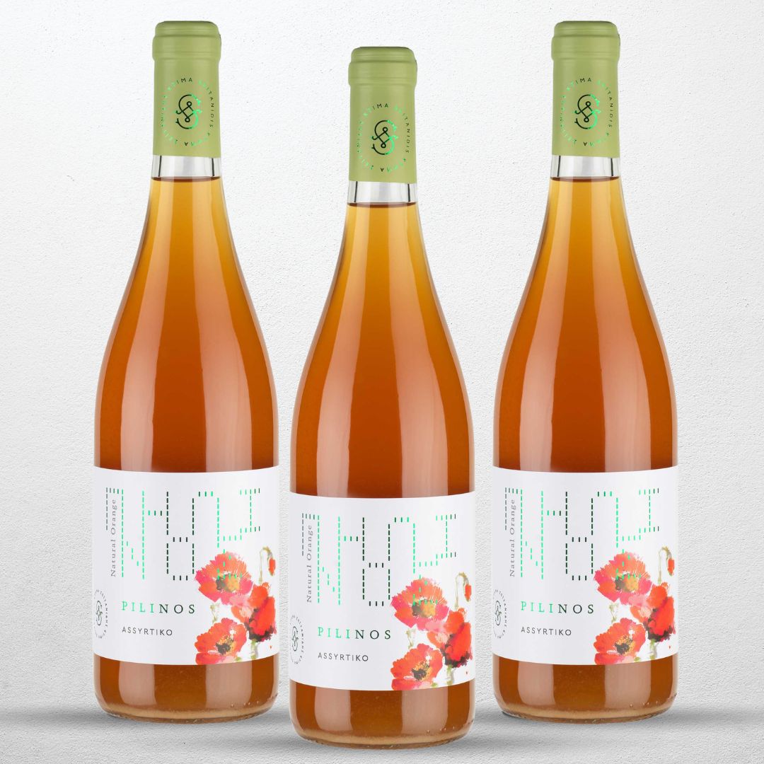 Estate Seitanidis PILINOS Assyrtiko Natural Orange Wine PGI BIOWEIN – 3 Flaschen á 0,75 L 1 Drei Flaschen Estate Seitanidis PILINOS Assyrtiko – biologischer Orangewein aus Griechenland.